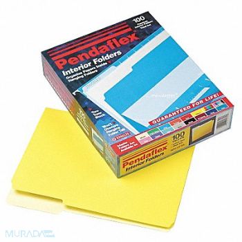 PENDAFLEX Letter File Folders Yellow PK100, 23K517