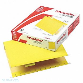 PENDAFLEX Letter File Folders Yellow PK25, 23K588