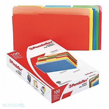 PENDAFLEX Legal File Folders Assorted PK100, 23K627