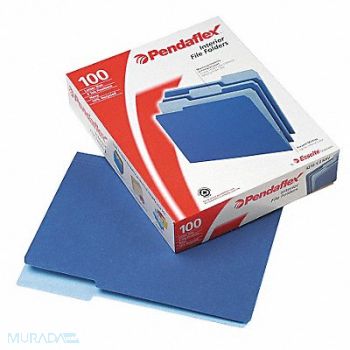 PENDAFLEX Letter File Folders Navy Blue PK100, 23K632