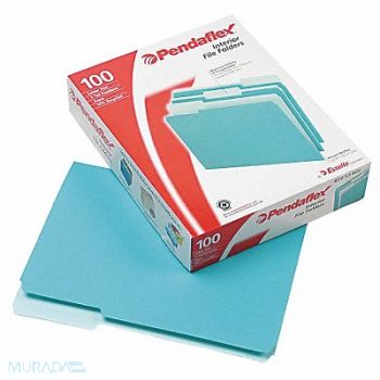 PENDAFLEX Letter File Folders Aqua PK100, 23K639