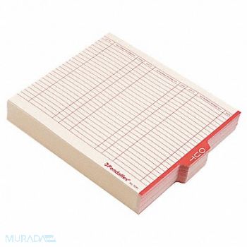 PENDAFLEX Outguides Preprinted Tabs Red PK100, 23K675