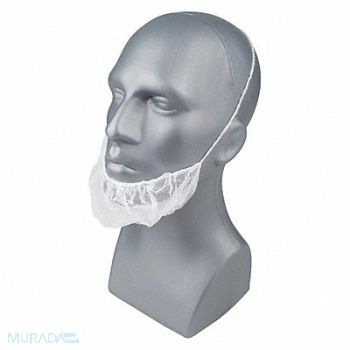 CONDOR H8277 Beard Cover Head Strap White PK1000, 23KX01