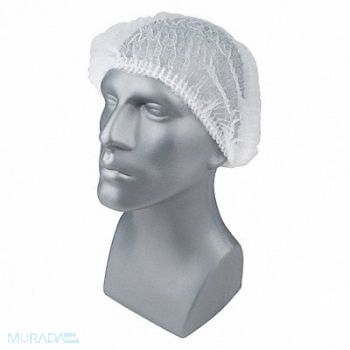 CONDOR H8287 Bouffant Cap White 24 in dia PK100, 23KX19