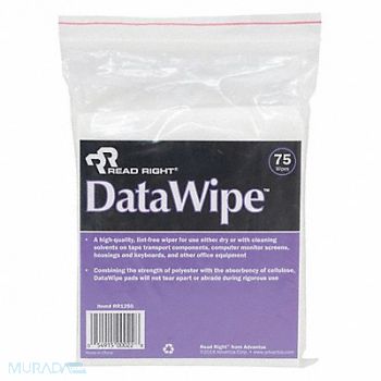 READ RIGHT Cleaning Wipes PK75, 23L237