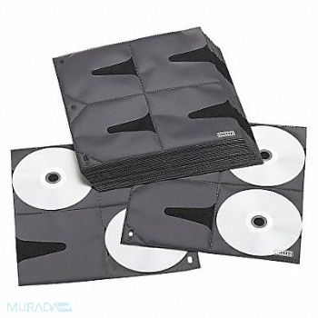 VAULTZ CD/DVD Sleeve Refill Blk/Clr PK50, 23L367