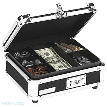 VAULTZ Cash Box Black/Chrome Plastic/Steel, 23L357