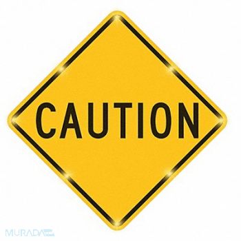 TAPCO LED Sign Caution Aluminum 30 x 30, 23L593