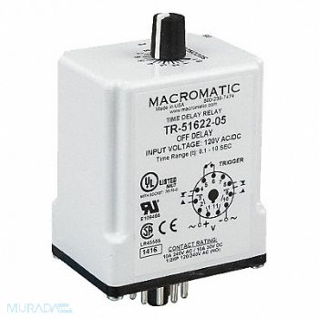 MACROMATIC H7803 Time Delay Rlay 24VAC/DC 10A DPDT 3 sec., 23NV11