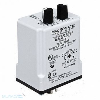MACROMATIC H7837 Time Delay Relay 24VAC/DC 10A DPDT 2VA, 23NV22