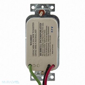 HUBBELL WIRING DEVICE-KELLEMS Occupancy Sensor PIR 1200 sq ft Ivory, 23NY52