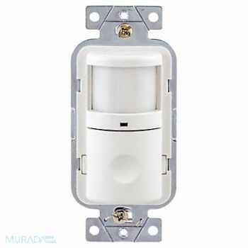 HUBBELL WIRING DEVICE-KELLEMS Vacancy Sensor PIR 1200 sq ft White, 29RX21