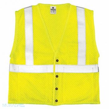 KISHIGO Flame Rsist Hi Vis Vest Class 2 5XL Lime, 23NZ62