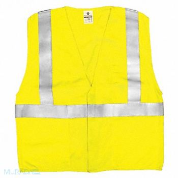 KISHIGO Flame Rsist Hi Vis Vest Class 2 3XL Lime, 23NZ74