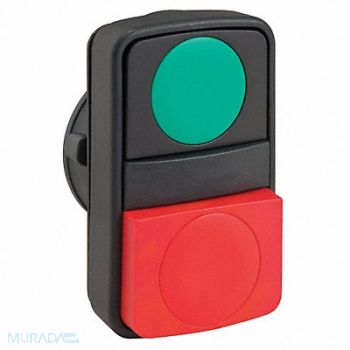 SCHNEIDER ELECTRIC Non-Illum Push Button No Lgend Green/Red, 23V780