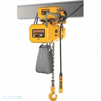 HARRINGTON Elec. Chain Hoist w/Trolley 4000lb 10ft, 23XR91