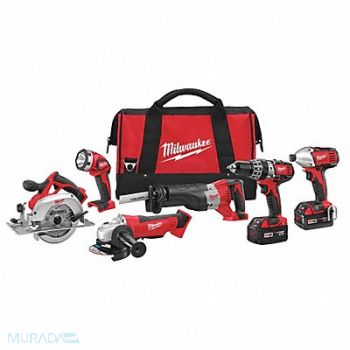 MILWAUKEE Cordless Combination Kit 6 Tools 18V DC, 23Y584