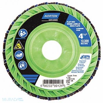 NORTON H5954 Fiber Disc 4 1/2 in Dia 7/8in Arbor, 23Z464