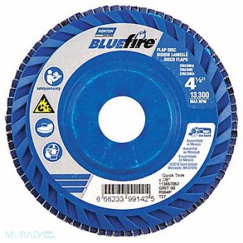 NORTON H5956 Fiber Disc 4 1/2 in Dia 7/8in Arbor, 23Z471