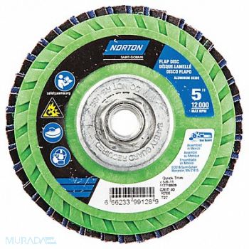NORTON H5959 Fiber Disc 5 in Dia 5/8in Arbor P40 Grit, 23Z479