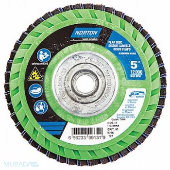 NORTON H5959 Fiber Disc 5 in Dia 5/8in Arbor P80 Grit, 23Z481