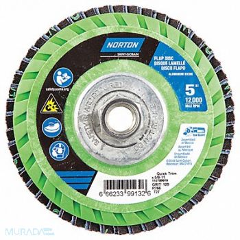 NORTON H5959 Fiber Disc 5 in Dia 5/8in Arbor P120 G, 23Z482