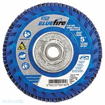 NORTON H5961 Fiber Disc 5 in Dia 5/8in Arbor P40 Grit, 23Z484