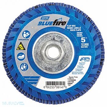 NORTON H5961 Fiber Disc 5 in Dia 5/8in Arbor P80 Grit, 23Z486