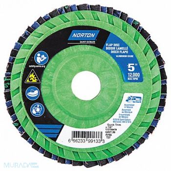 NORTON H5963 Fiber Disc 5 in Dia 7/8in Arbor P36 Grit, 23Z492
