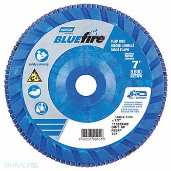 NORTON H5981 Flap Disc 7 In x 60 Grit 7/8, 23Z542