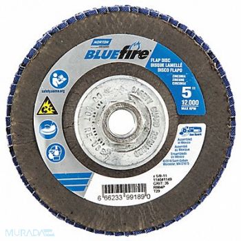 NORTON H7379 Fiber Disc 5 in Dia 5/8in Arbor P36 Grit, 23Z586