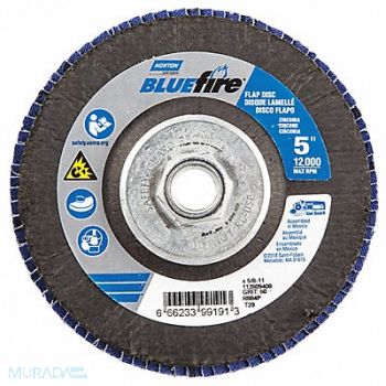 NORTON H7379 Fiber Disc 5 in Dia 5/8in Arbor P60 Grit, 23Z588