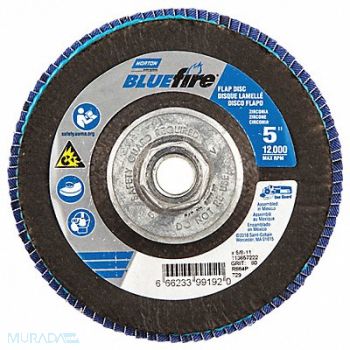 NORTON H7379 Fiber Disc 5 in Dia 5/8in Arbor P80 Grit, 23Z589