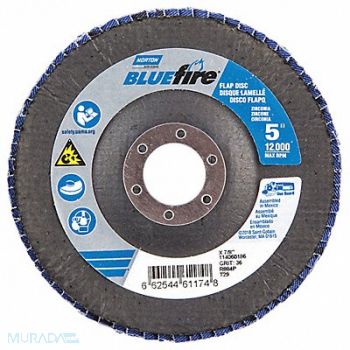 NORTON H7381 Fiber Disc 5 in Dia 7/8in Arbor P36 Grit, 23Z602