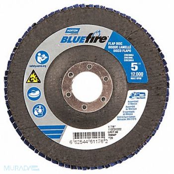 NORTON H7381 Fiber Disc 5 in Dia 7/8in Arbor P40 Grit, 23Z603