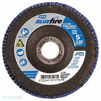 NORTON H7381 Fiber Disc 5 in Dia 7/8in Arbor P60 Grit, 23Z604