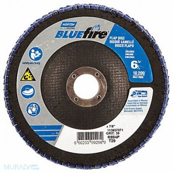 NORTON H7383 Fiber Disc 6 in Dia 7/8in Arbor P36 Grit, 23Z615