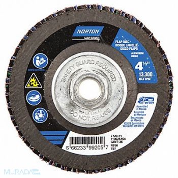 NORTON H5950 Fiber Disc 4 1/2 in Dia 5/8in Arbor, 23Z654