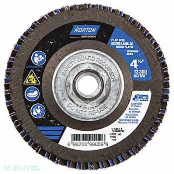 NORTON H5950 Fiber Disc 4 1/2 in Dia 5/8in Arbor, 23Z655