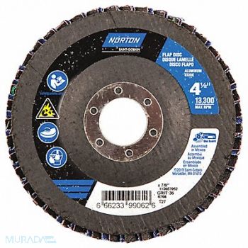 NORTON H5955 Fiber Disc 4 1/2 in Dia 7/8in Arbor, 23Z658