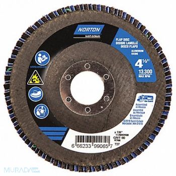 NORTON H5955 Fiber Disc 4 1/2 in Dia 7/8in Arbor, 23Z661