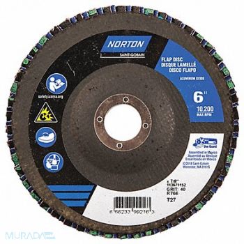 NORTON H5971 Fiber Disc 6 in Dia 7/8in Arbor P40 Grit, 23Z671