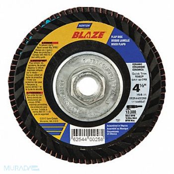 NORTON H5967 Fiber Disc 5 in Dia 7/8in Arbor 120 Grit, 23Z712