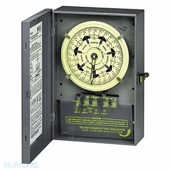 INTERMATIC Time 208-277V 40A 4Pst 7Day Time Sw, 242K87