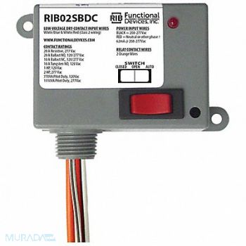 FUNCTIONAL DEVICES INC / RIB Enclosed Relay 20A SPST Override, 244V90