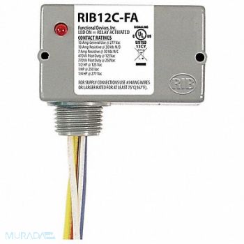 FUNCTIONAL DEVICES INC / RIB Enclsd Relay 10A SPDT 12VAC/DC Polarized, 244V93