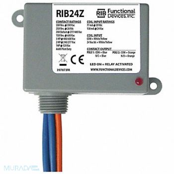 FUNCTIONAL DEVICES INC / RIB Enclosed Relay 30A SPST-N/O SPST-N/C, 244W20