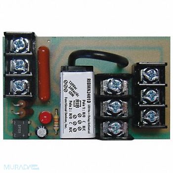 FUNCTIONAL DEVICES INC / RIB Track Mount Rly 10A DPDT 24VAC/DC/120VAC, 244W89