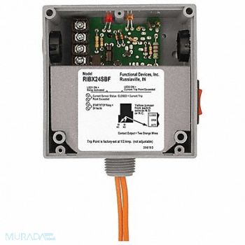 FUNCTIONAL DEVICES INC / RIB Enclsd 20A Rly/Current Switch Adjustable, 244Y19