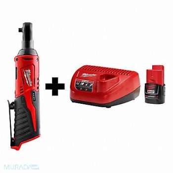 MILWAUKEE M12 Cordless 1/4 Ratchet M12 2.0 Kit, 388RL1